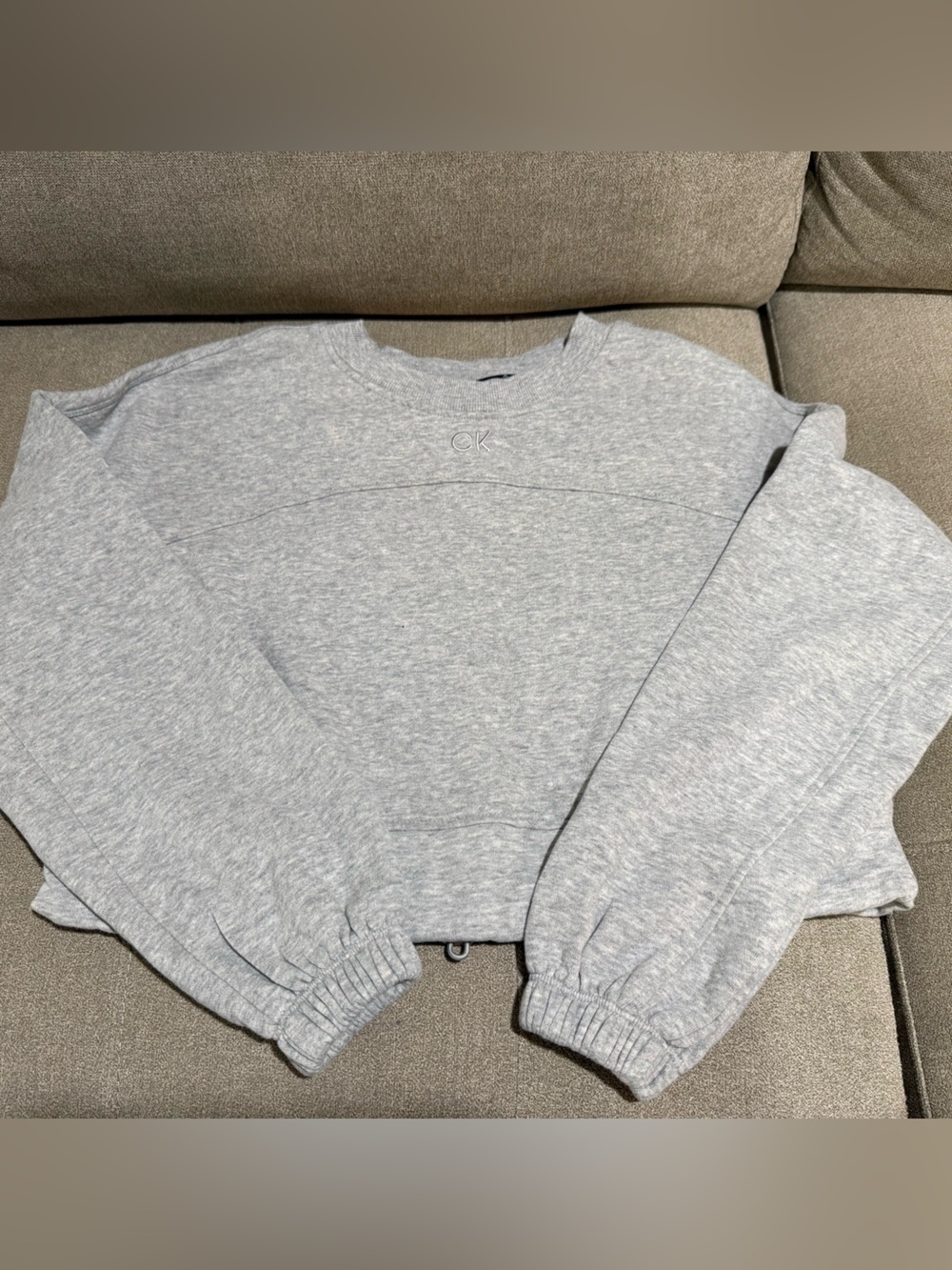 Calvin Klein Cropped Gray Crewneck